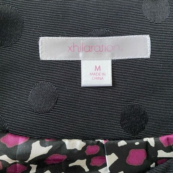 Xhilaration women M fully lined cropped one hook jacket with dots & cap sleeve - Picture 5 of 11